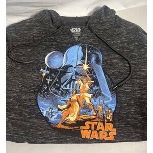 Star Wars New Hope Black Grey Heathered Medium Pullover Hoodie Men's Fifth Sun